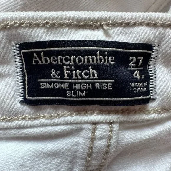 Abercrombie & Fitch Simone high rise slim white jeans 4 - Picture 6 of 7